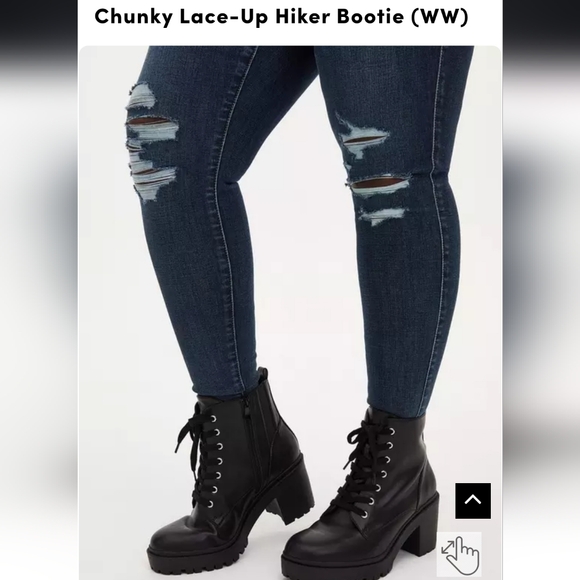 Torrid size 11.5 wide width black lug hiker boots - Picture 6 of 16